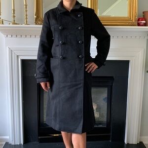 Rebecca Minkoff Black Double-Breasted Pea Coat